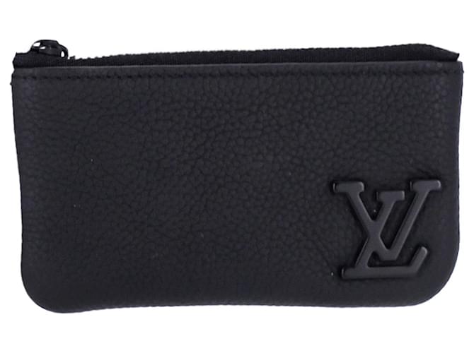 Louis Vuitton Pochette Clé Key Case in Black Aerogram Leather ref