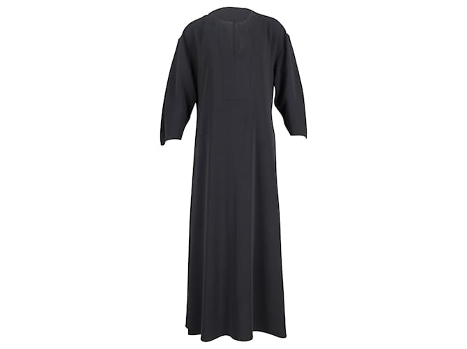 Totême Toteme Quarter-Sleeve Maxi Dress in Black Polyester  ref.846306