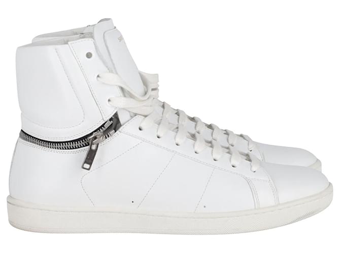 SAINT LAURENT SL/01Sneakers alte H in pelle bianca Bianco  ref.846325