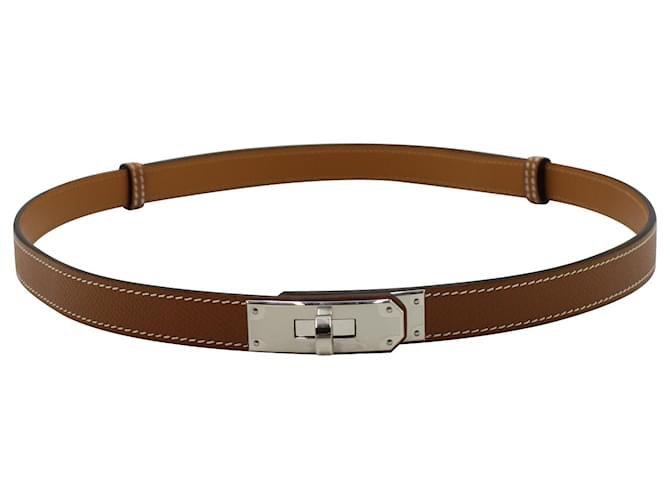 Hermès Cintura Hermes Kelly in pelle di vitello marrone Epsom Pelle  ref.846329
