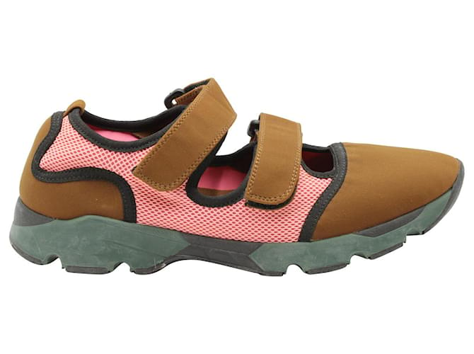Marni Velcro Strap Sneakers in Brown Neoprene Synthetic  ref.846335