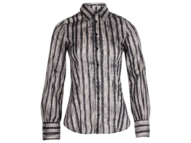 Prada Button Down Shirt in Black Print Cotton  ref.846391