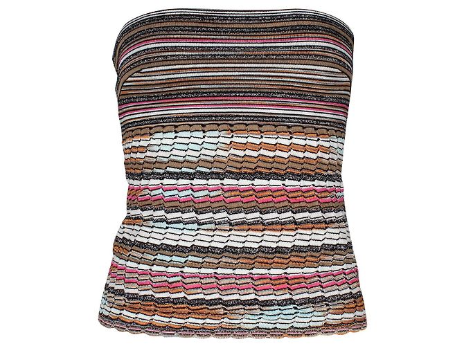 M Missoni Multicoloured Strapless Stretch Top