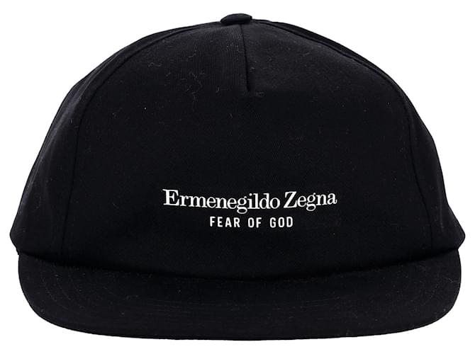 Fear of God x Ermenegildo Zegna Baseballmütze aus schwarzer Baumwolle  ref.846494