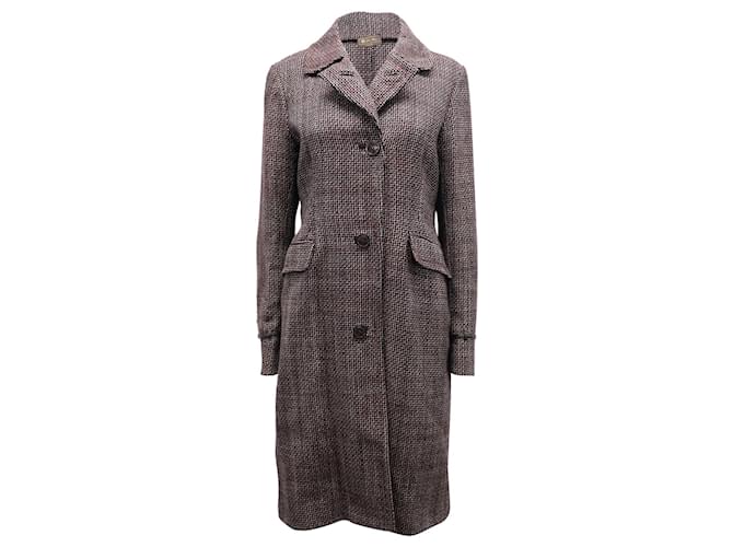 Manteau long à boutonnage simple Loro Piana en laine marron  ref.846504