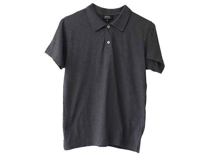Apc EN.PAG.do. Polo con logo bordado en algodón gris