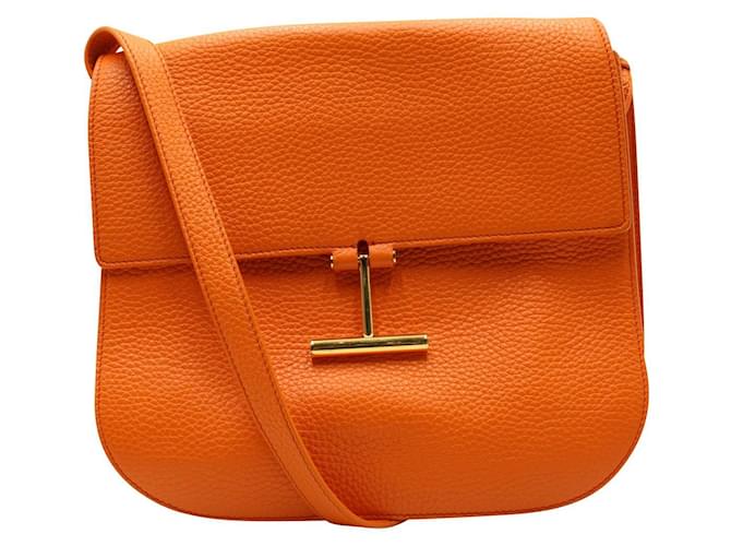 Tom Ford Bolsa transversal Tara em mandarim Laranja Couro  ref.846559