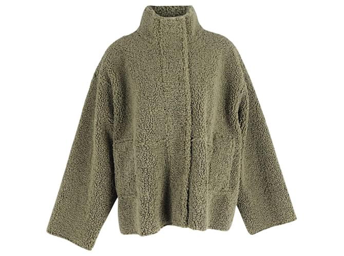 Autre Marque Stand Studio Hazel High Neck Jacket in Matcha Green Faux Shearling Fur  ref.846572