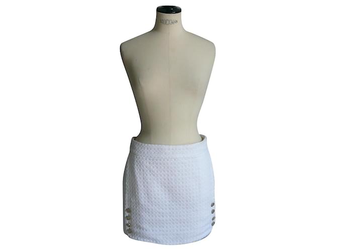 CHANEL – WHITE MINI SKIRT T42 very good condition Cotton  ref.846643