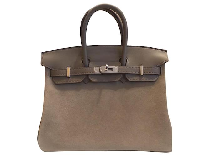Hermès HERMES BIRKIN BAG 25 grizzly Grey Leather ref.846744 - Joli Closet