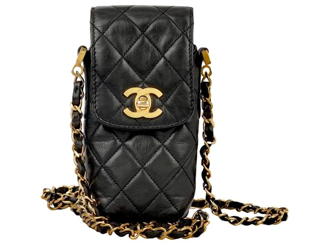 Classique Chanel Mini sac intemporel Cuir d'agneau Noir  ref.846768