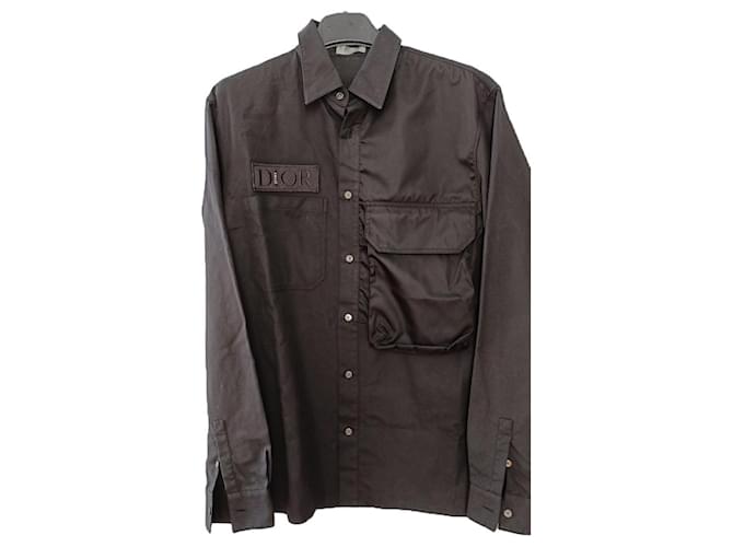 Christian Dior Shirts Black Cotton  ref.846769