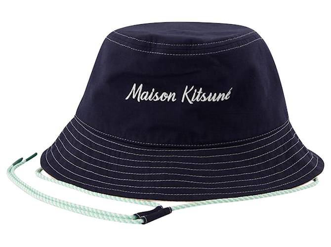 Autre Marque Cappello da pescatore da lavoro - Maison Kitsuné - Blu Tela  ref.847495