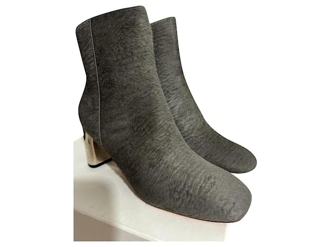 Céline ankle boots Grey Pony-style calfskin  ref.847620