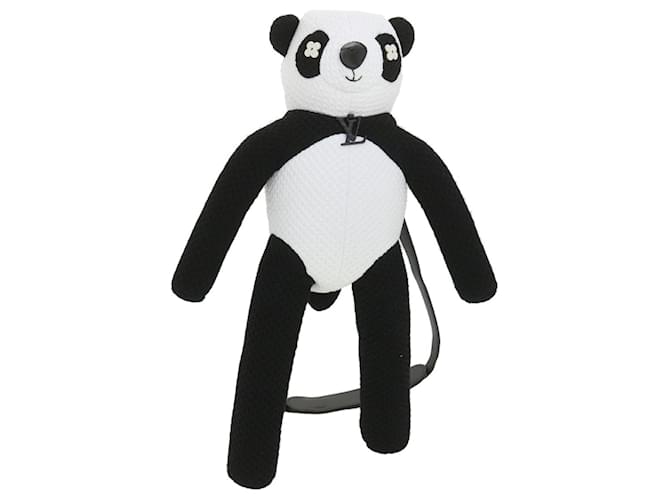 LOUIS VUITTON LV Friend Panda Bear Bandolera algodón Negro Blanco M57414 37880EN  ref.847675