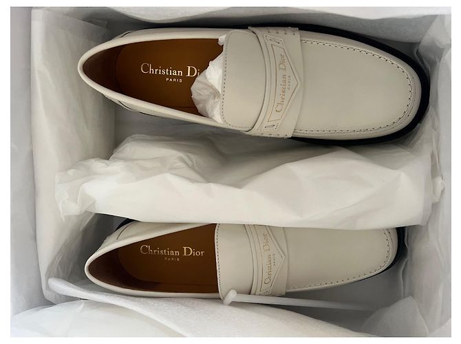 Dior Boy moccasins white lambskin