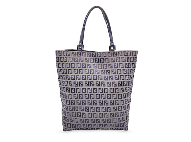 Fendi Grey Monogram Zucchino Canvas Handbag Tote Bag Cloth  ref.847856
