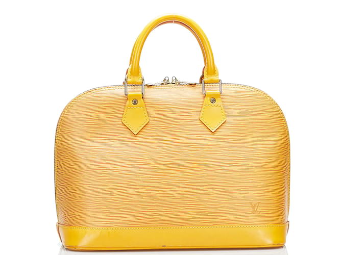 Louis Vuitton Epi Alma PM M52149 Yellow Leather Pony-style calfskin  ref.847913