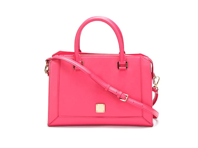 MCM Nuovo Leather Handbag Pink Pony-style calfskin  ref.847935