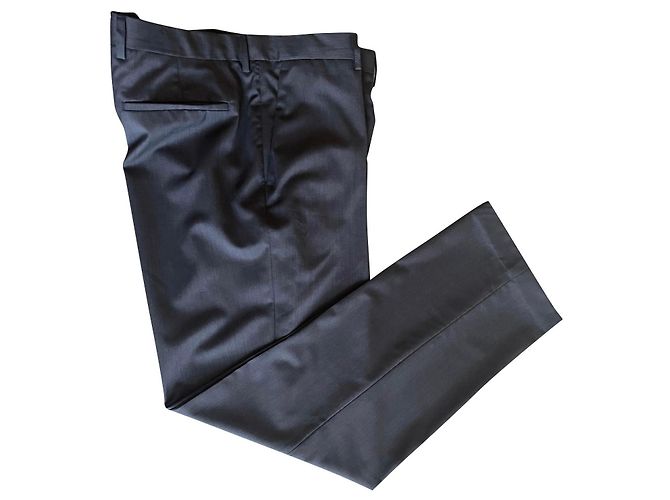 Adolfo Dominguez Pants AD blue gray wool T. 50 (56 Indicated) Grey