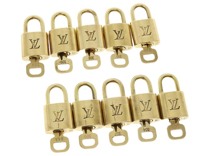 Louis Vuitton padlock 10set Padlock Gold Tone LV Auth 33140 Metal