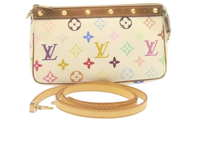 LOUIS VUITTON Monogram Multicolor Pochette Accessoires Pouch White M92649 34521  ref.848432