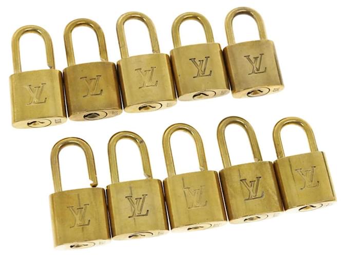 Louis Vuitton padlock 10set Gold Tone LV Auth cr874 Metal  ref.848464