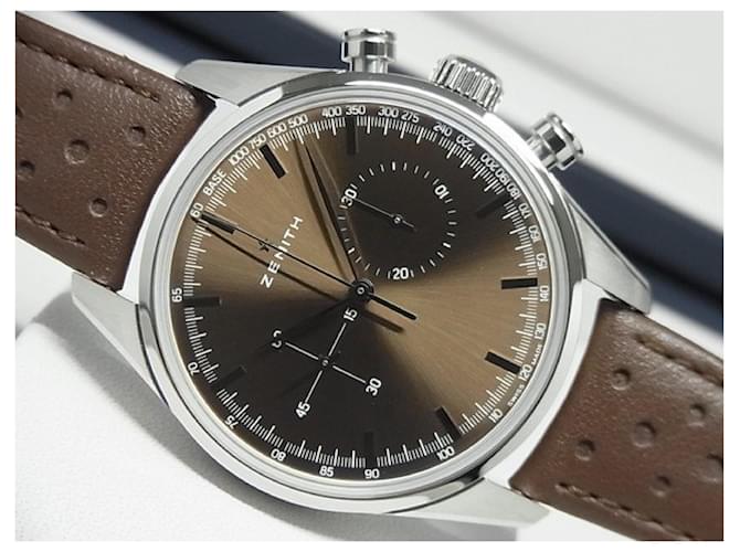 Zénith ZENITH Chrono Master Heritage 146 38 MM brown Dial Genuine goods Mens Silvery Steel  ref.848532