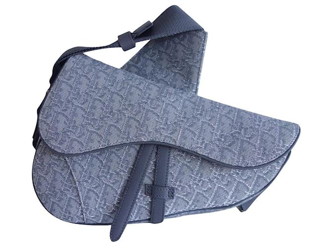 Men's Dior Saddle Bag Oblique Grey Cloth ref.848538 - Joli Closet