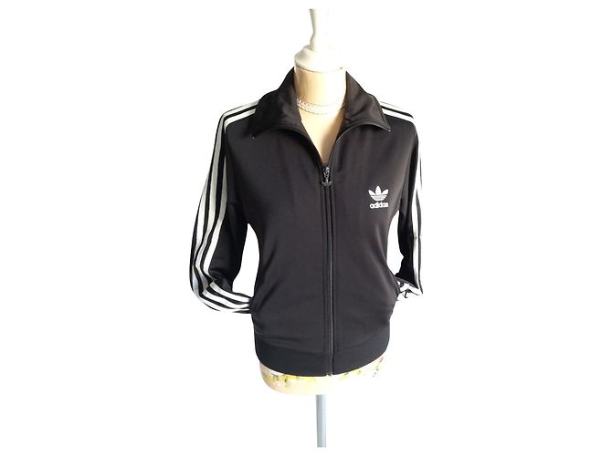 Adidas Jacke Schwarz mit 3 Streifen Logo
