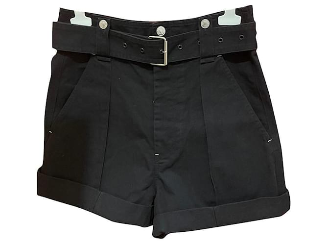 Isabel Marant Shorts Black Cotton  ref.848597