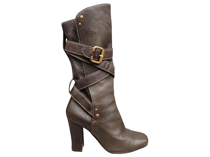 Chloé p boots 39 New condition Brown Leather  ref.848643