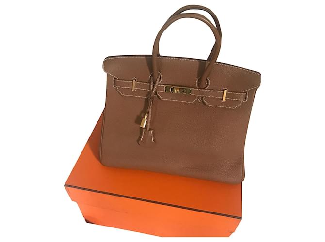 Hermès Birkin 35 Togo leather gold accessories Light brown  ref.848659