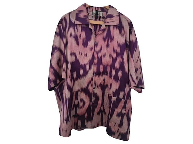 Gucci Camisetas Púrpura Seda Algodón Lino  ref.848660