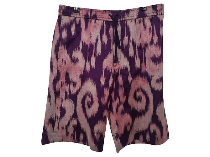 Gucci Tie Dye Shorts Lila Seide Baumwolle Leinen