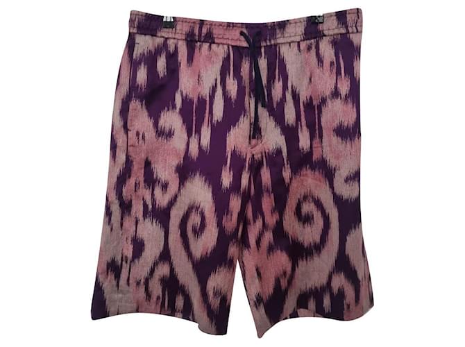 Gucci Men Shorts Purple Silk Cotton Linen  ref.848662