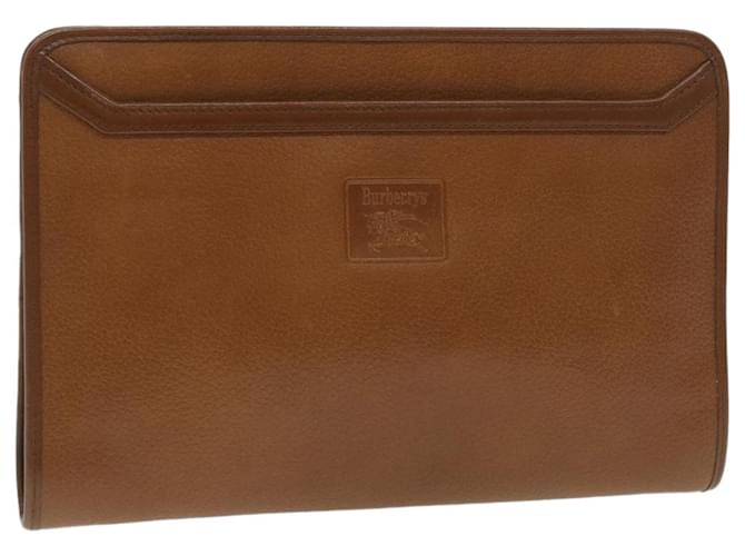 Autre Marque Burberrys Clutch Bag Leather Brown Auth bs4313  ref.848704