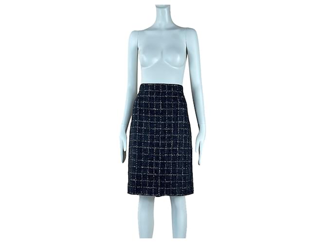 Chanel Paris/Shanghai Black Tweed Skirt  ref.848905