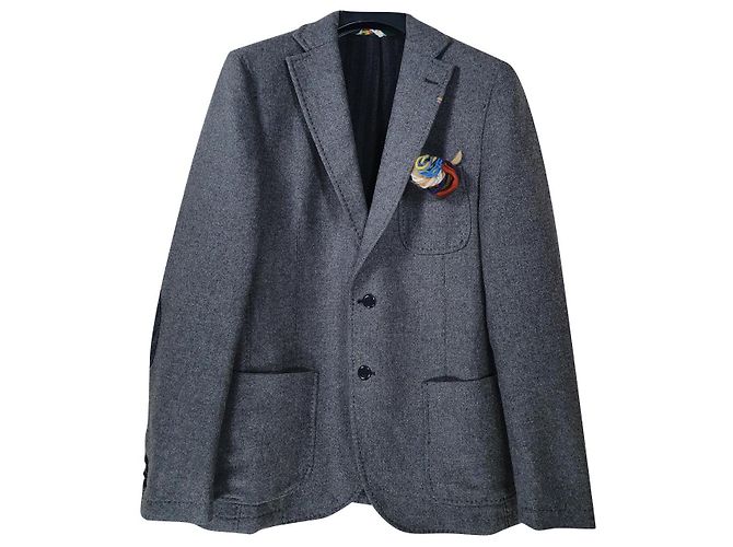 Autre Marque Manuel Ritz Blazer Grau Wolle und Baumwolle Größe 50