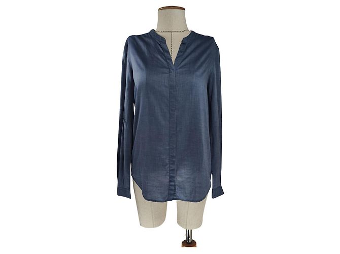 Top Hugo Boss azul de algodão e lyocell