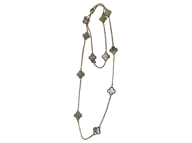 Van Cleef & Arpels Alhambra long necklace 11 yellow gold patterns 
