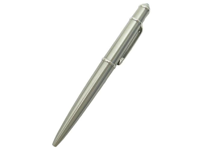 CARTIER DIABOLO BALLPOINT PEN IN PALLADIUM STEEL BRUSHED SILVER BALLPOINT PEN