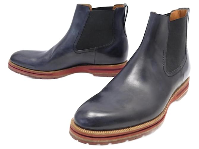 BERLUTI ALESSANDRO BOOTS S SHOES3849-001 43 9 BLUE LEATHER BOOTS