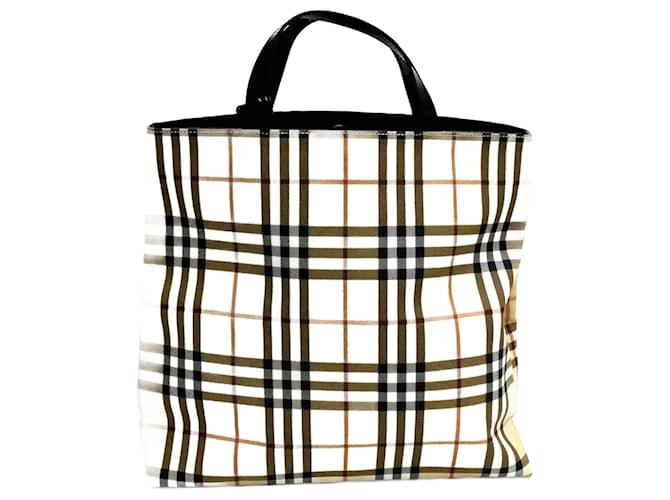 Nova verificação da Burberry Bege Lona  ref.849520