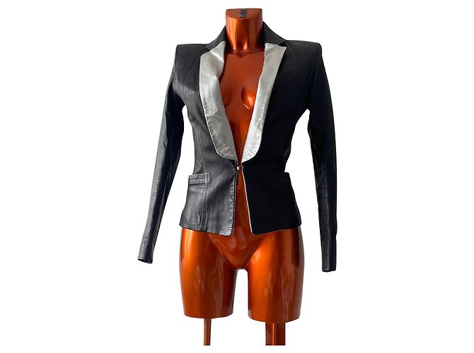Faith Connexion Lederjacke Schwarz