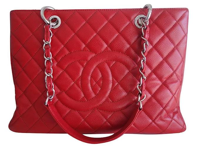 Chanel rote GST-Tasche Leder  ref.849731