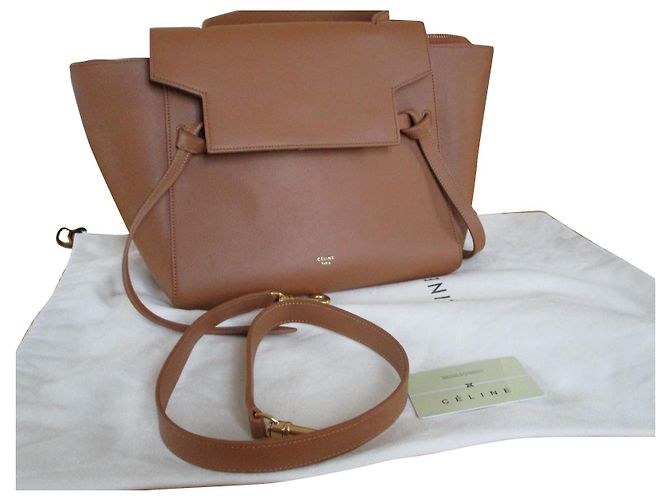 Bolsa de mão Céline em couro granulado caramelo