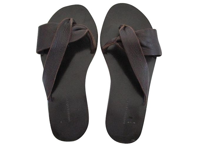 Bottega Veneta muli, pelle marrone,40;5 IT. Marrone scuro