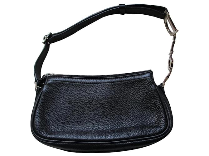 Christian Dior shoulder bag/Black leather pouch.  ref.849770