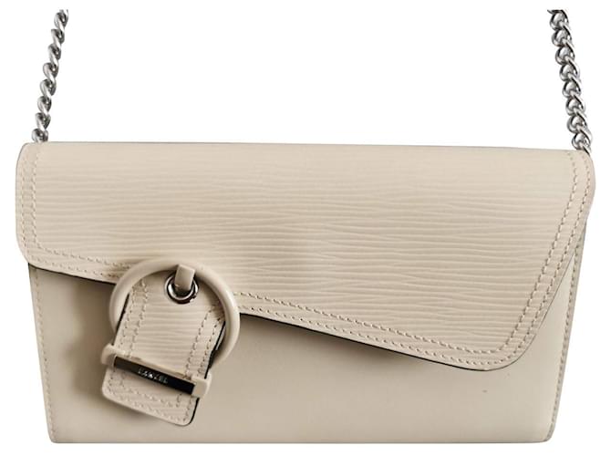 Lancel Handbags Beige Cream Leather  ref.849778